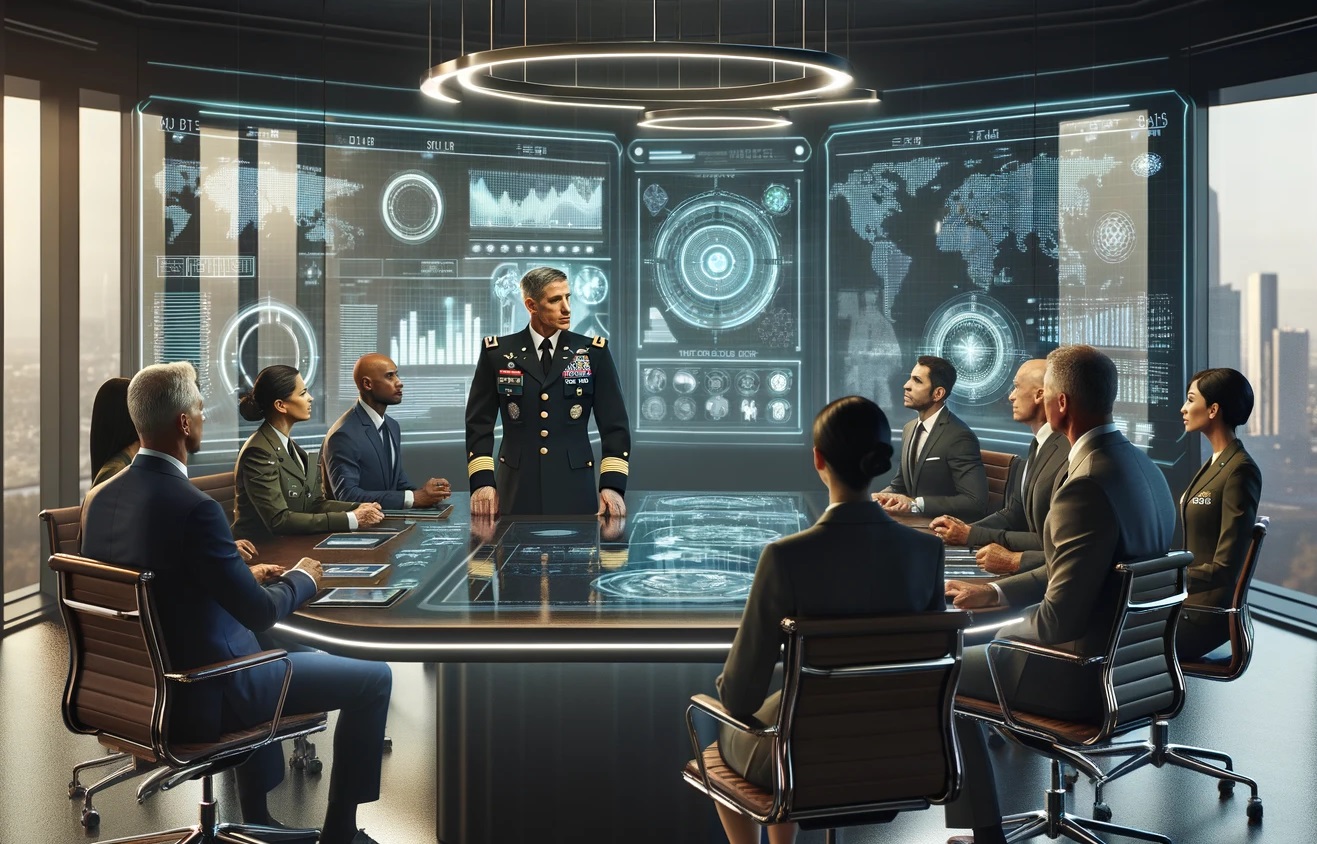 A meeting with defense and industry executives.